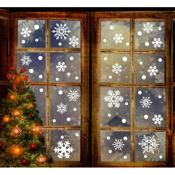 Christmas Glow in The Dark Snowflakes Window Decoration Stickers Home Wall Decor